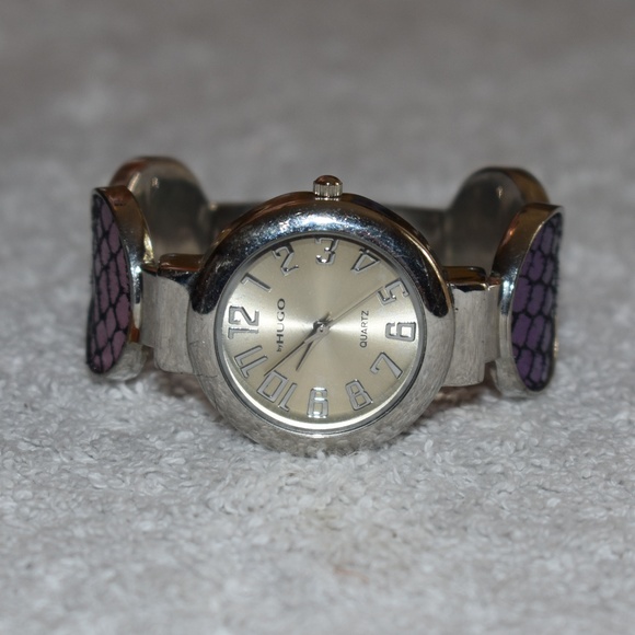Hugo Boss Accessories - Vintage Purple Cuff Bracelet Watch by HUGO